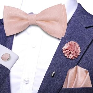 NEW! Bow Tie Pocket Square And Lapel Pin Set